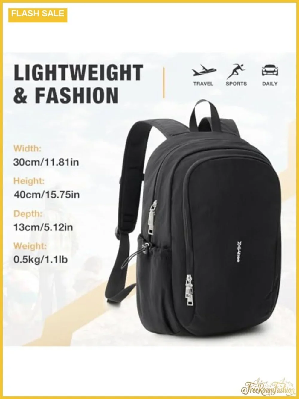 Lightweight Nylon Laptop Backpack with Padded Compartment for Travel Hiking Work